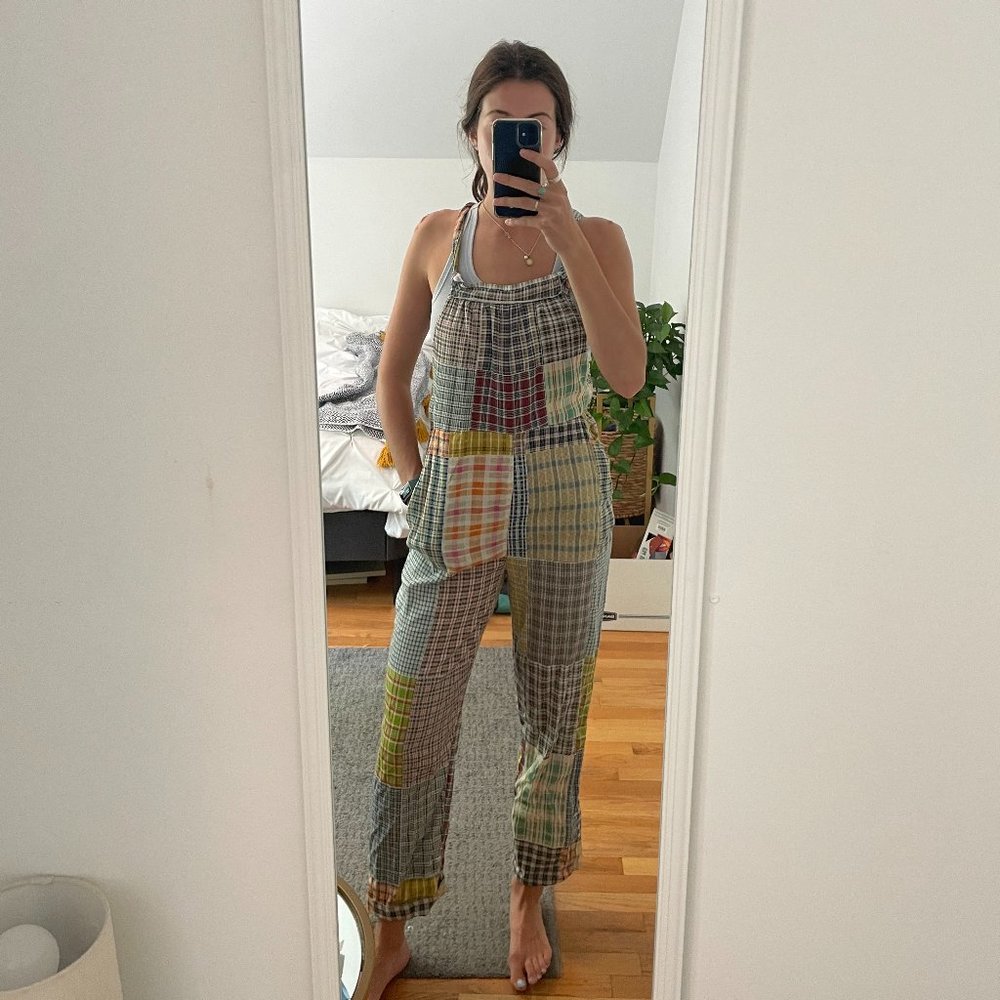 Urban Outfitters Plaid Patchwork Overalls